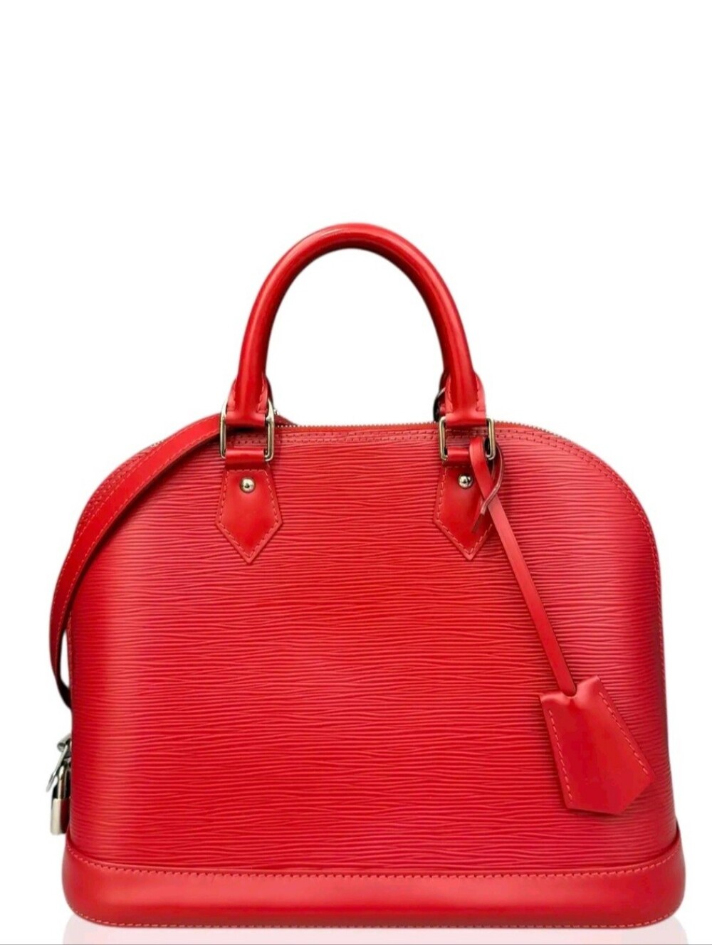 Like New Louis Vuitton Red Epi Alma BB Satchel